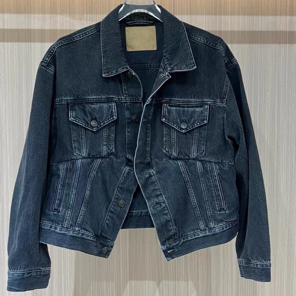 🚩steal authentic Balenciaga Black Denim Jacket